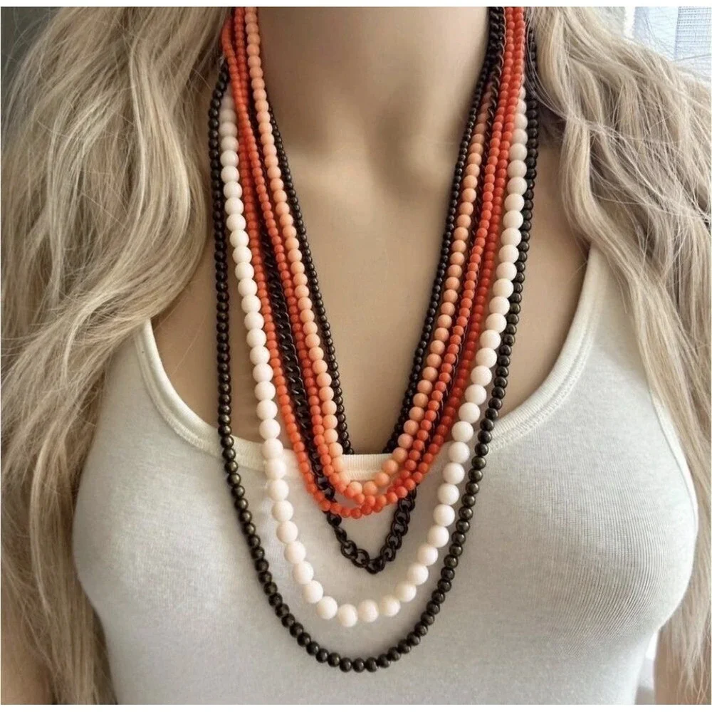 Vintage Premier Designs Seven Strands Layered Necklace Elegant Classic Summer
